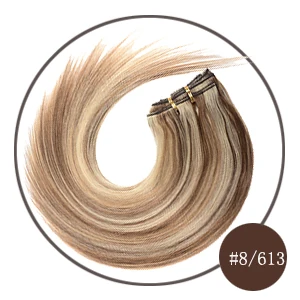 Doreen бразильские прямые натуральные волосы Weave Связки 1/613 шт.# 1B#2#4#8#27#60# светлые волосы пучки 20 волосы 24 26 волосы remy - Цвет: # P18/613