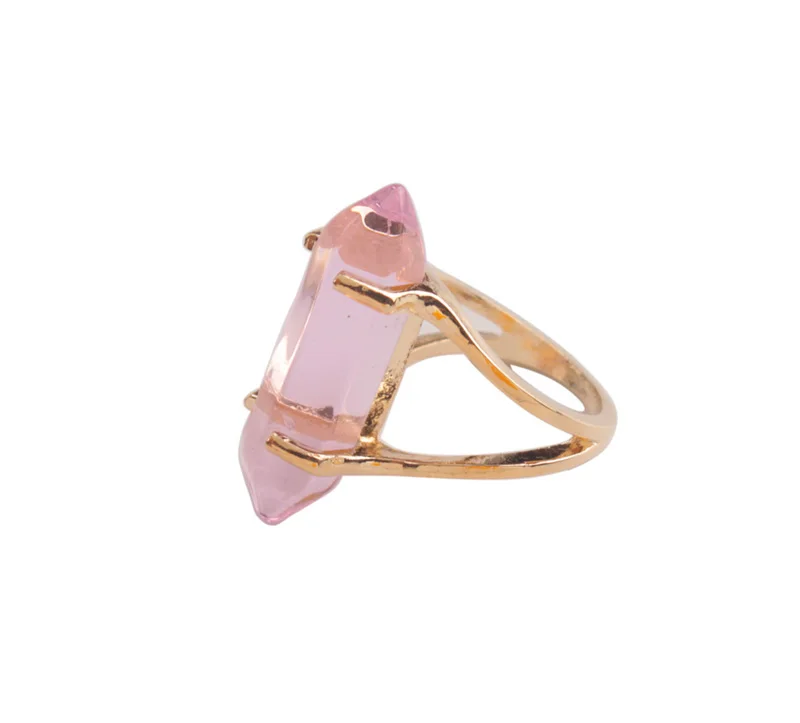 2 шт шестиугольник Призма камень золотой палец кольцо|ring ring|ring goldenring finger |