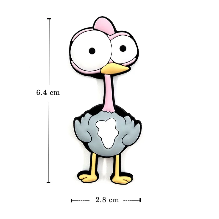 Ostrich Милый мультяшный Китайский Зодиак животное силиконовый магнит на холодильник Сувенир Холодильник Магнитный детский домашний Декор украшение игрушка - Цвет: Ostrich