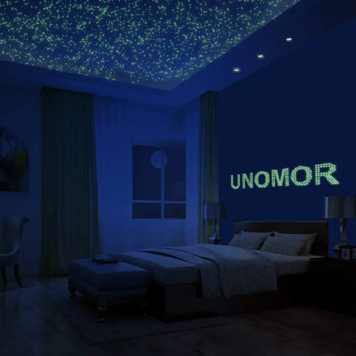 Ночь световой Луна Стикеры-звезды загораются светится в темноте для маленьких