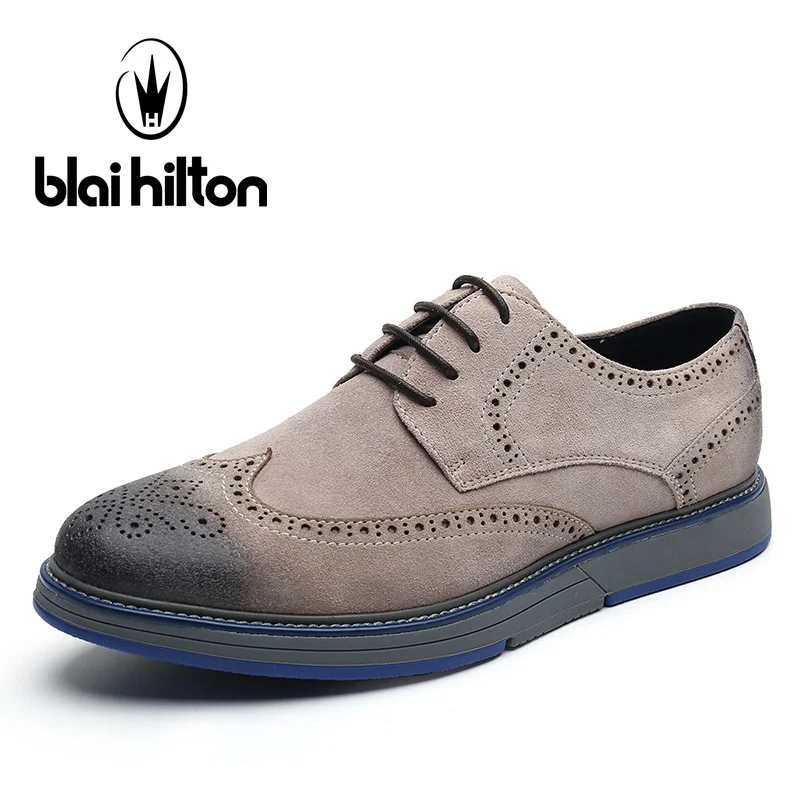 Blai Хилтон Мода 2017 г. Для мужчин обувь из коровьей замши дышащая/удобные Бизнес