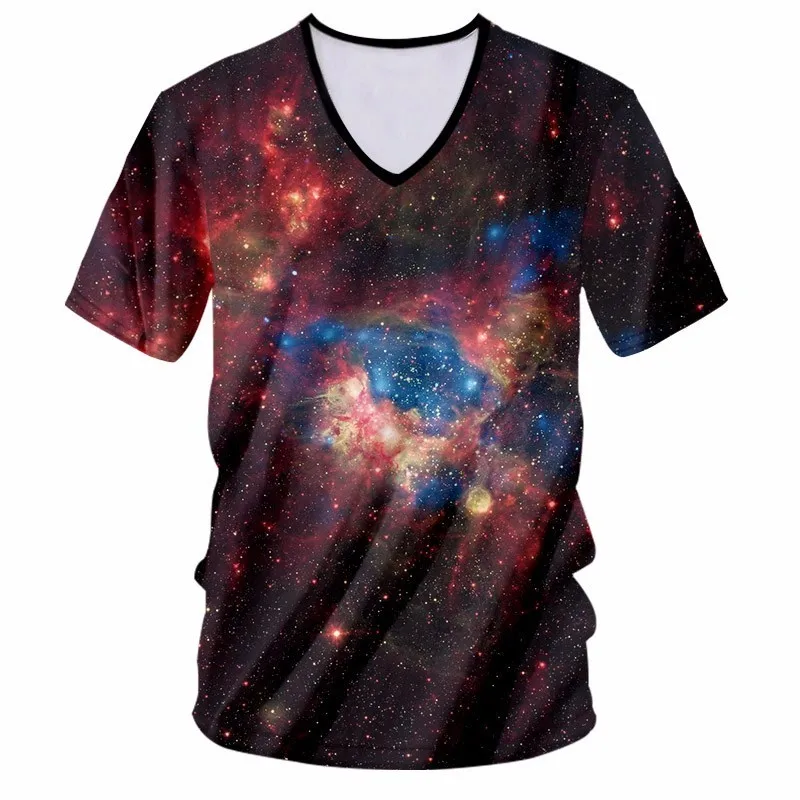 OGKB плюс размер футболка 7XL мужская крутая печать Галактика Космос 3D Футболка