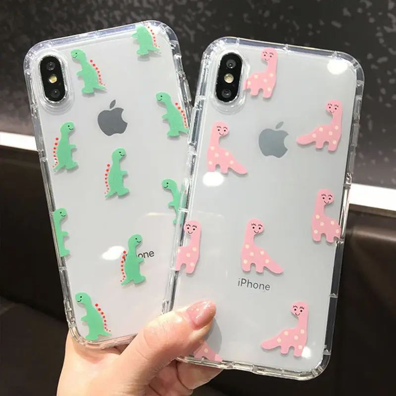 Прозрачный чехол для телефона с милым животным узором для iPhone 7, 8, 6, 6S Plus, X, XS, XR, XS Max, прозрачный мягкий чехол с милым рисунком