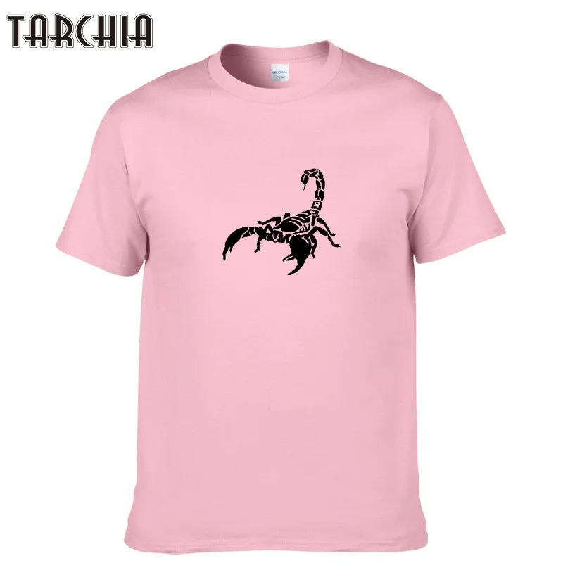 TARCHIA летняя мужская футболка с принтом скорпиона креативный дизайн хлопковые