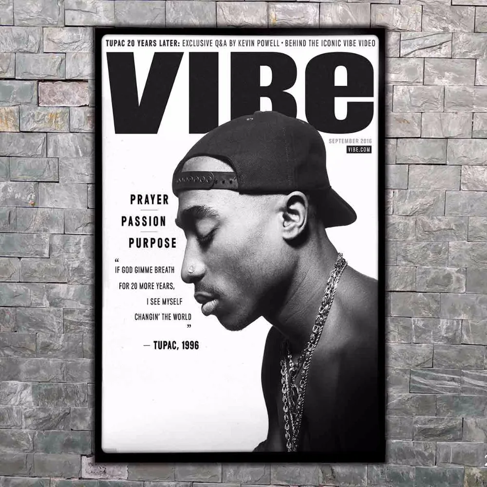 

Wall Art HD Prints Home Decoration Painting Canvas Pictures Tupac Shakur Nordic Creative Poster Modular For Bedside Background