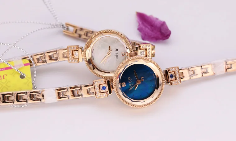 Маленькие перламутровые женские часы Julius, японские кварцевые часы, модные женские часы, браслет-цепочка, Подарочная коробка для девочек