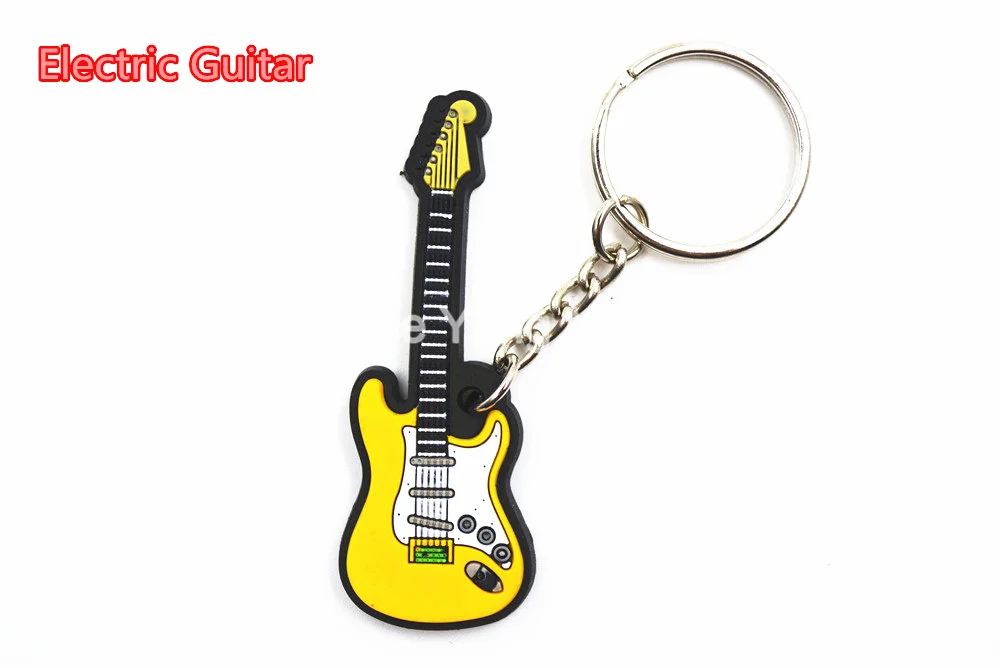 Electric Guitar Нико резиновый классический/современный Национальный музыкальный инструмент гитара/барабан/пианино/рог/скрипка/Арфа/кларнет/саксофон/труба брелок - Цвет: Electric Guitar