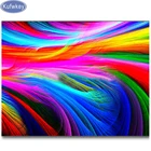 Алмазная живопись Kufwkey цветное облако, вышивка на фото с цветами, 5d мозаика, картина с квадратными стразами