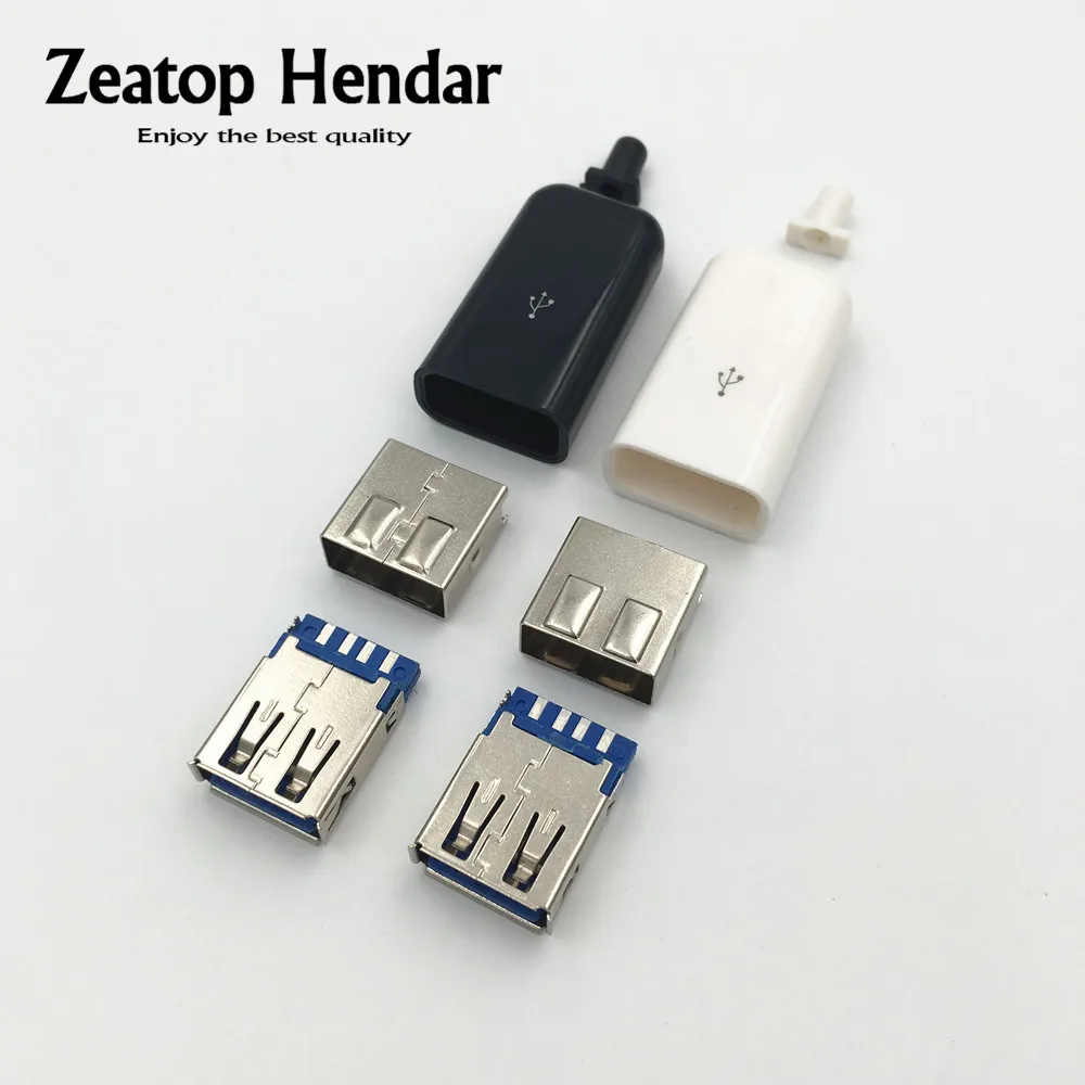 2 комплекта DIY USB 3,0 Женский 4Pin разъем сварочного типа разъем 4 в 1 разъем пайки адаптер Белый Черный