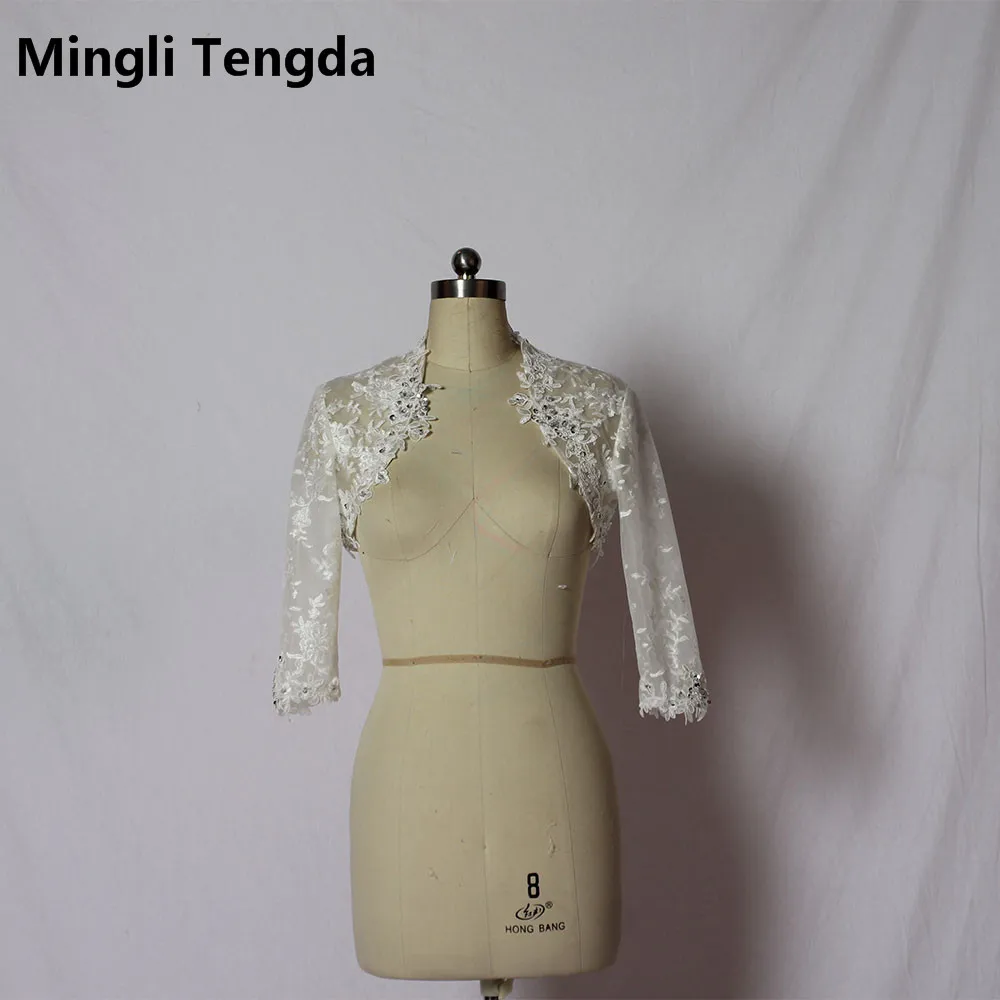 2017 скидка слоновая кость/белая кружевная куртка свадебная шаль Аппликация из