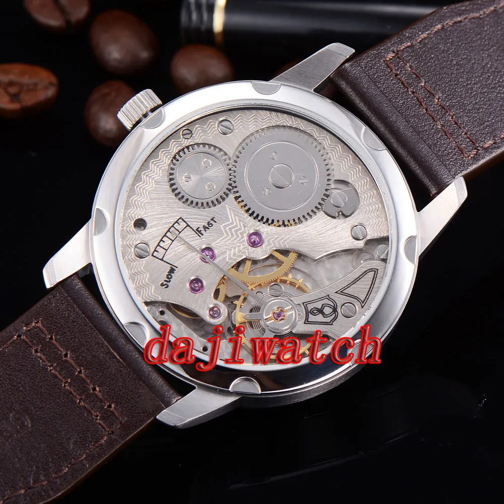 Мужские механические часы с ремешком на кожаном ремешке 44 мм|strap strap|strap menstrap watch