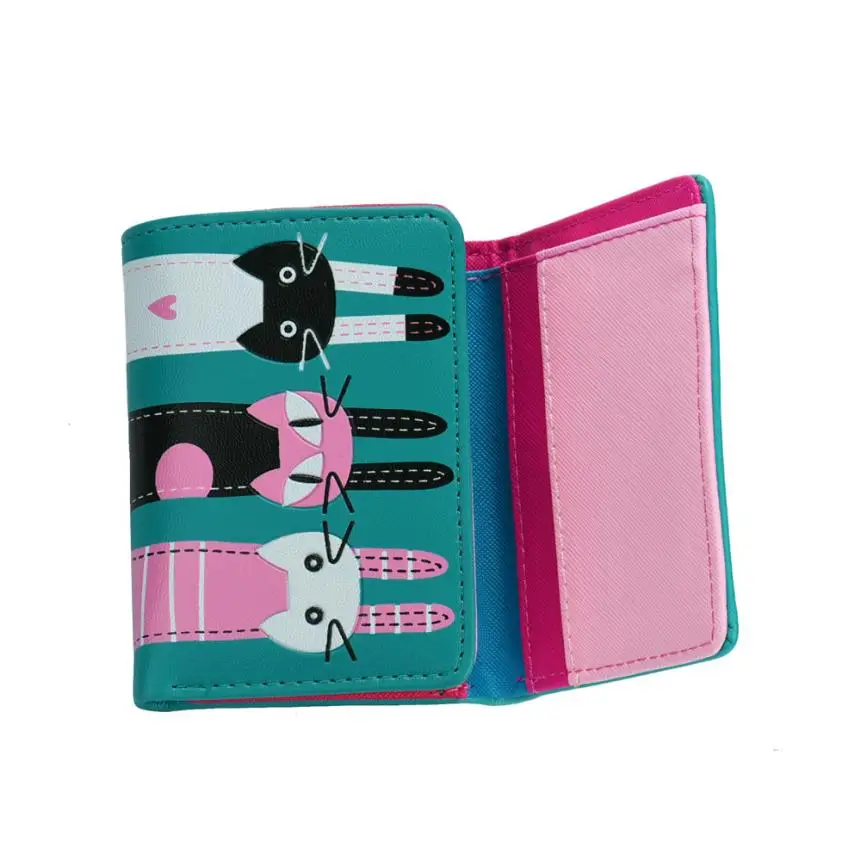 Кошелек с милым котом маленький кошелек для монет на молнии модный новый девушек