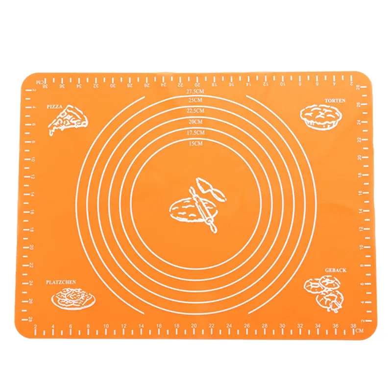 WSG90624008OR Доска для теста коврик для печенья коврик для лапши скольжения со шкалой коврик для муки силиконовый инструмент для выпечки многоразовый антипригарный коврик для мучных изделий - Цвет: WSG90624008OR