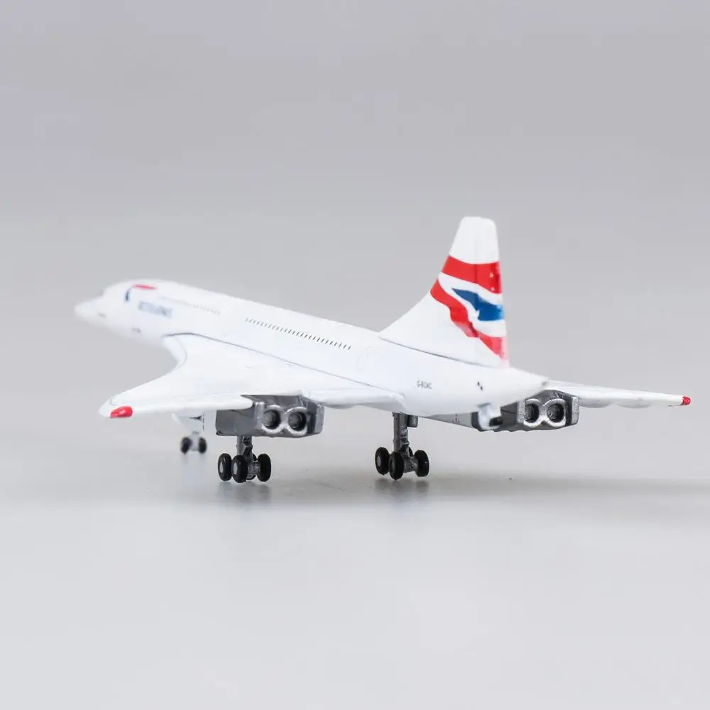 With wheels 1/400 масштаб British Airways Concorde металлический сплав модель самолета 16 см UK Air игрушка в виде самолета для коллекционеров детские игрушки для дня рождения - Цвет: With wheels