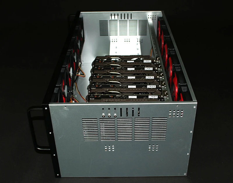 Чехол для криптомайнера Asic Bitcoin USB Miner Rackmount PC, сервер для майнинга, открытая рамка для RX 470 480 570 12 или 13 GTX1080 GPU Card