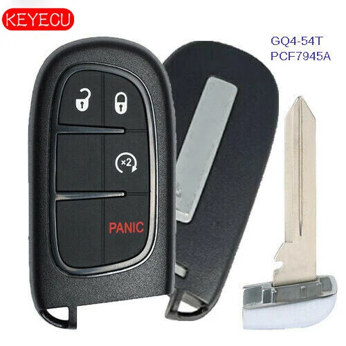 

Keyecu Replacement Smart Remote Key 4B Fob for RAM 1500 2500 3500 2013-2019 - FCC: GQ4-54T PCF7945A