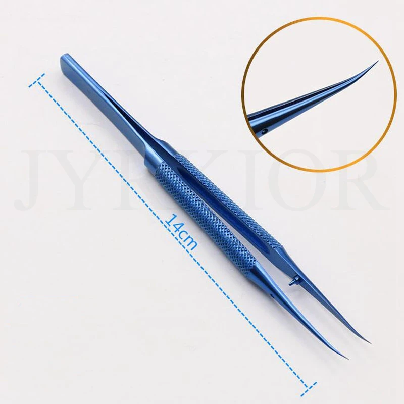 Blue Curved Jyrkior сверхточный пинцет с зажимом для прыжков 0,02 мм, пинцет из титанового сплава для iPhone, материнская плата, инструменты для ремонта печатных плат - Цвет: Blue Curved