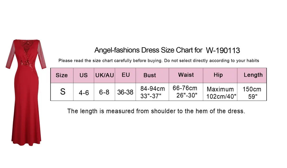 Angel-fashions Женский Длинный рукав Шаблон синий Цветок цехин развальцовка Вечернее платье 396