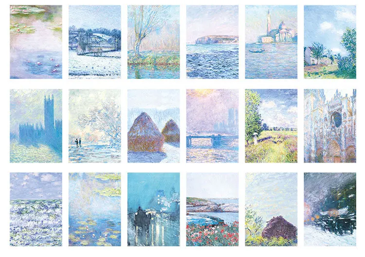 30 листов/набор, винтажные бумажные наклейки, Серия Blue Monet, скрапбукинг, канцелярские Ретро наклейки на клейкую этикетку, ежедневник, альбомы