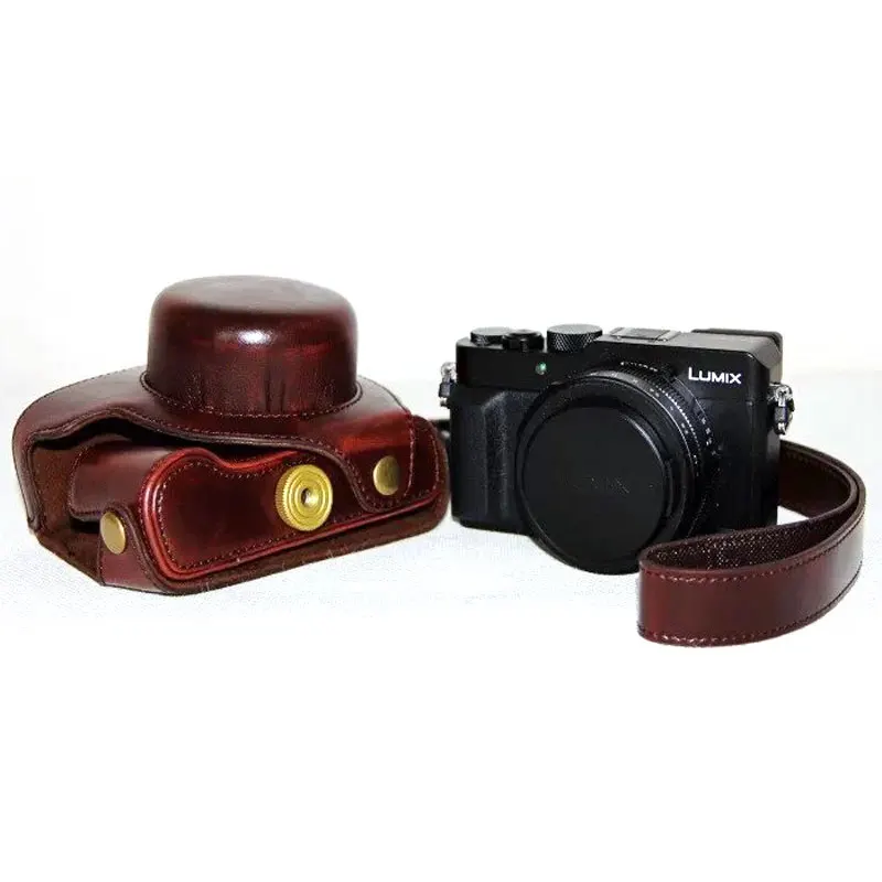 Чехол из искусственной кожи для камеры Panasonic lx100 LUMIX LX100 DMC-LX100 с кожаным ремешком на
