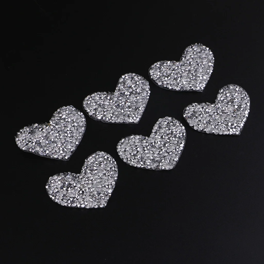 6 шт. Стразы в форме сердца любовь нашивки аппликация железо блестки обувь