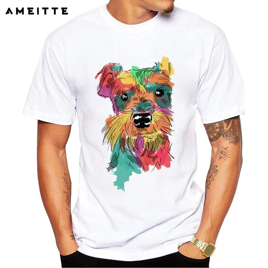 Coloful Dogs Design футболка Летняя мужская Akita Inu/Йоркширский терьер/золотой ретривер/Бульдог Футболка Модные животные топы тройник