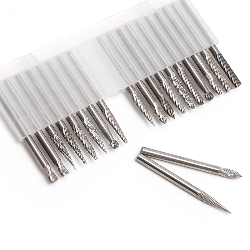 

20Pcs/Set 1/8" 3mm Tungsten Carbide Cutter Rotary Burr Set CNC Engraving Bit