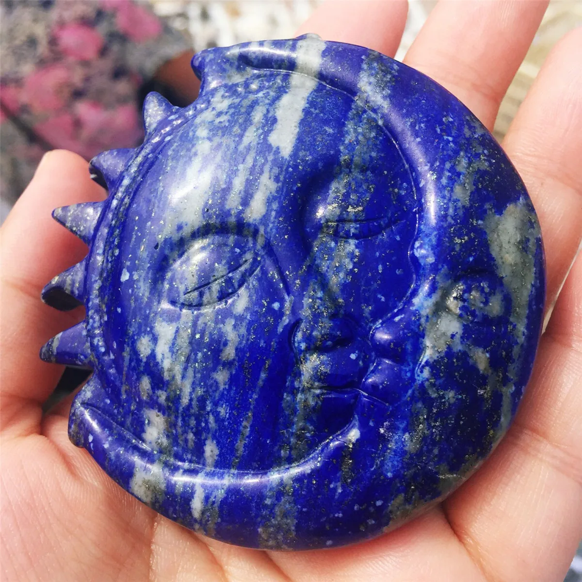 1 шт. АААА натуральный кристалл lapis carvings солнце и луна Единорог из горного хрусталя статуи украшенные рождественские подарки