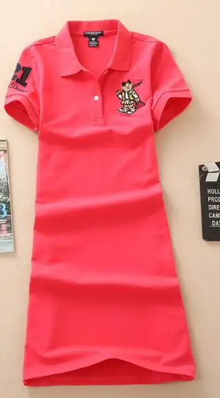 Baharcelin 2XL 3XL вышивка поло Повседневные Платья De Festa футболка Femme летние топы одежда цельнокроеное платье Ete Vestidos