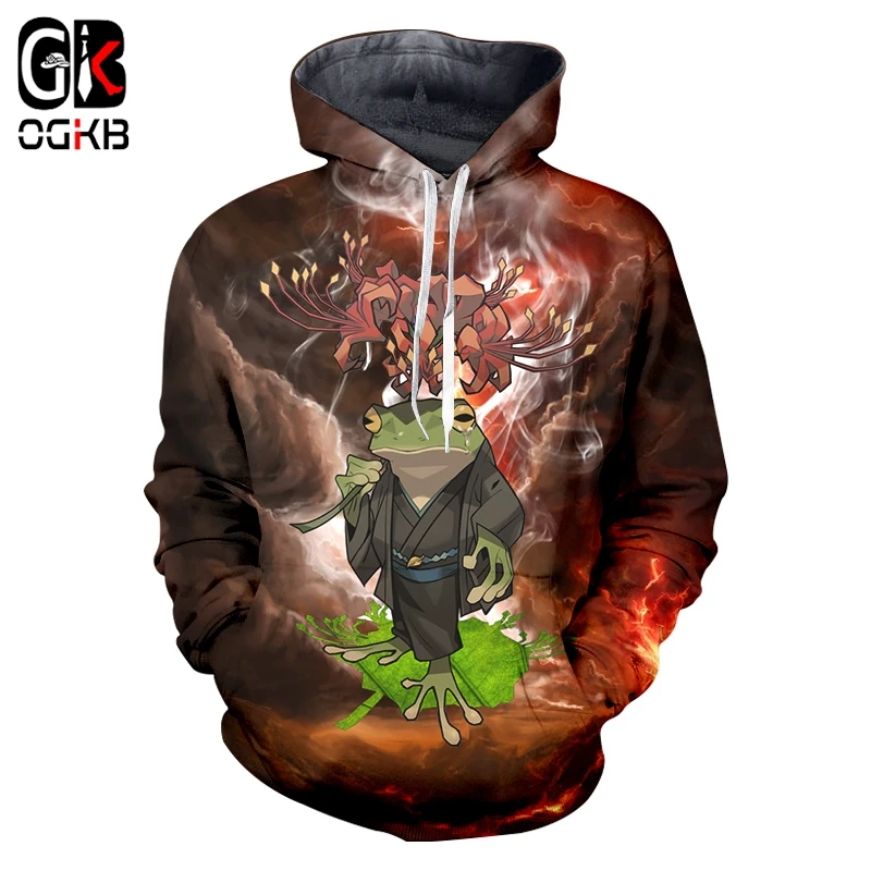 OGKB Dropshipping 2019 New Design Long Sleeve Frog And Toad Designer Men Clothing Hip Hop Unisex Plus Size Hoodie | Женская одежда