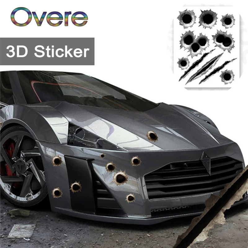 Наклейка для автомобиля Overe крышка с пулевым отверстием 3D Стайлинг Honda Civic Accord