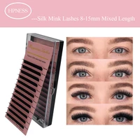 hpness premium eyelash extension silk mink soft lashes classic eye lashes 8 15 mm mixed length in one box