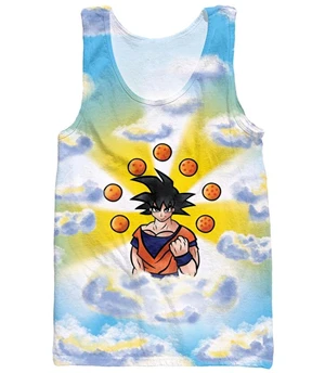 Классический Аниме Dragon Ball Z Модные топы на бретелях хипстер 3D жилет Вегета/Гоку/Буу цифровая печать harajuku повседневные топы на бретелях - Цвет: 7