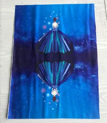 ZENGIA 36*49 см Звездная девушка имитация шелка diy сумка ткань шитье узор живопись материал ремесла текстиль лоскутное мультфильм - Цвет: H50-19