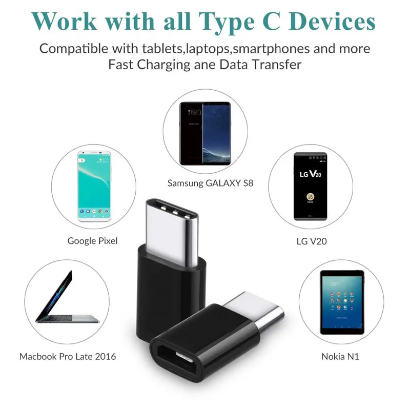 Адаптер Type-C с USB C на Micro конвертер кабель Type адаптер для Macbook Samsung s8 Huawei p10 p9 xiaomi 6 OTG
