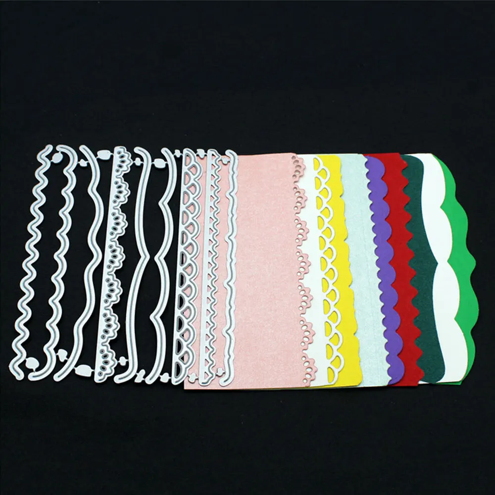 Wavy Lace Metal Cutting Dies Carbon Steel Wave Cutter Stencil Scrapbook Photo Album Embossing Card Decoration DIY Craft
