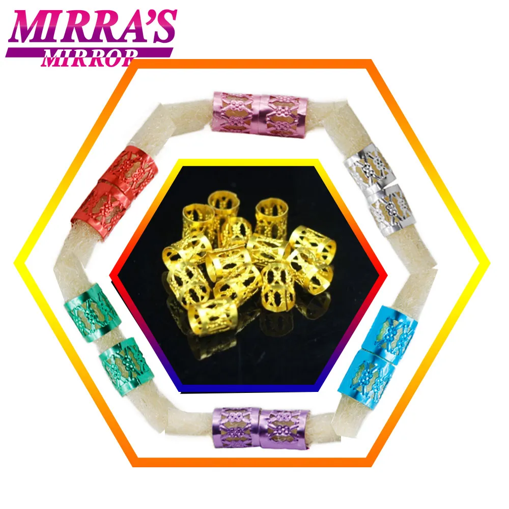 Зеркальные Кольца для волос Mirra 100 шт. смешанные бусины косичек серебряные кольца