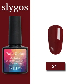 21 SLYGOS Гель-лак набор УФ Vernis полуперманентный праймер верхнее покрытие 10 мл полигель лак для ногтей маникюрный гель лак для ногтей - Цвет: 21