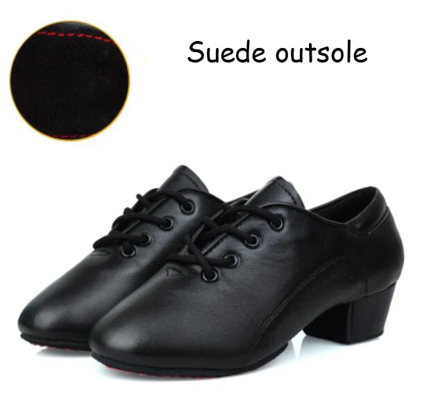 Style 4 suede sole Современные детские мужские бальные туфли для латинских танцев, танго, профессиональная кожаная мужская обувь для сальсы на каблуке, черные танцевальные туфли, размер 25-40 - Цвет: Style 4 suede sole