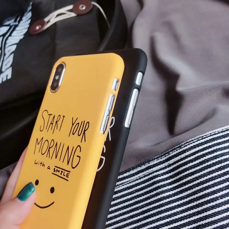 Cute Smile Pattern Case Slim High quality Hard PC Cover For Apple iPhone X 8 6 7 Plus |