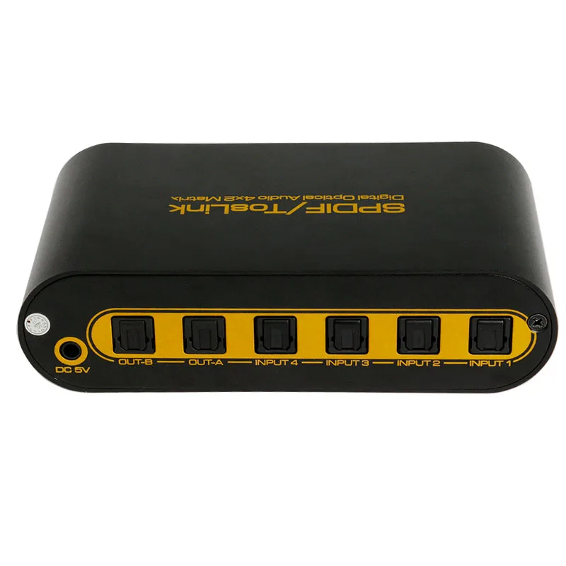 Kebidu SPDIF Toslink Цифровой оптический аудио истинная матрица 4x2 Переключатель сплиттер
