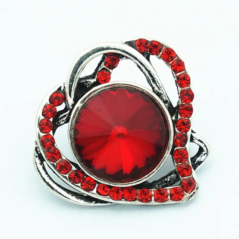 Модные Красочные Стразы красочные сердца 18 мм кнопки подходят для браслетов