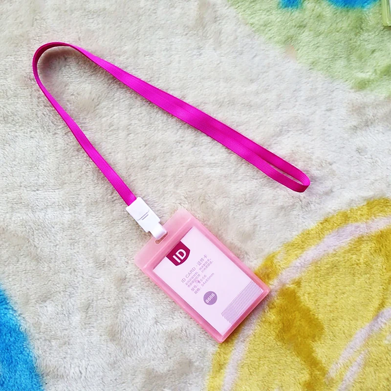 Пластиковый бизнес автобус ID держатель для карт чехол Lanyards шейный ремешок Акриловый Вертикальный горизонтальный бейдж для визиток Обложка офисные принадлежности