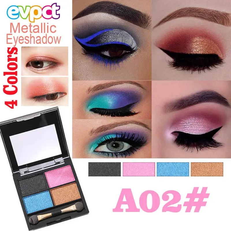 4 цвета мерцающий блеск глаз Макияж земли цвет высокий жемчуг тени для век