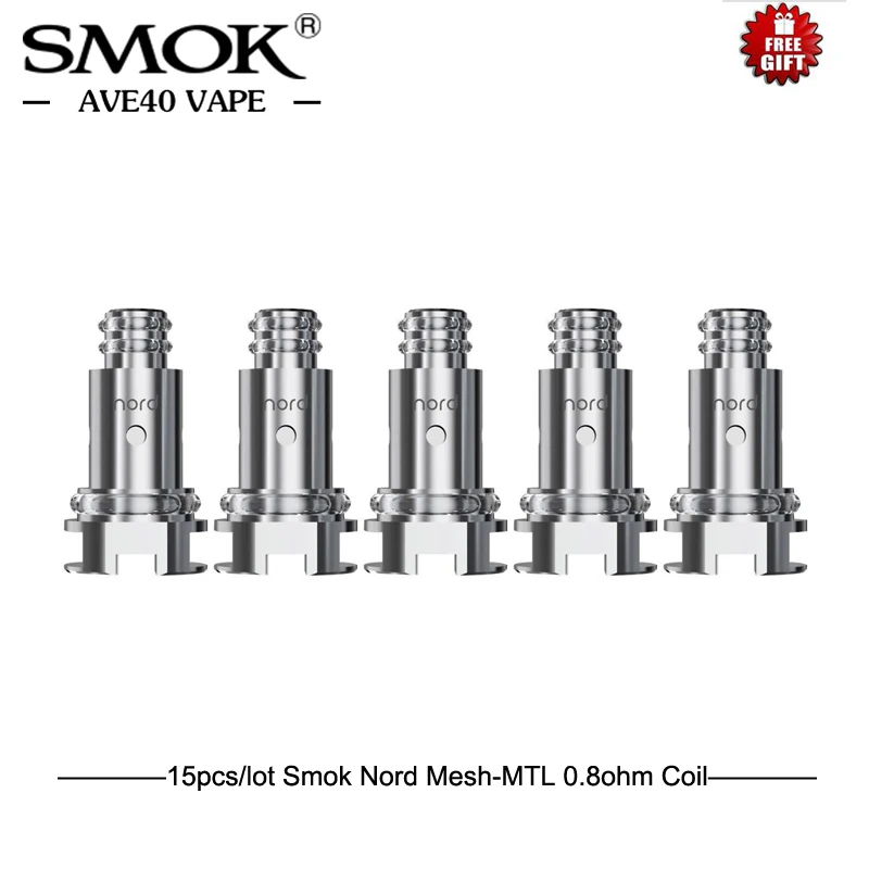 15 шт./лот SMOK Nord сменная катушка Nord Обычная 1.4ohm/сетка 0.6ohm/керамика 1.4ohm/Mesh-MTL 0.8ohm для smok Nord Kit