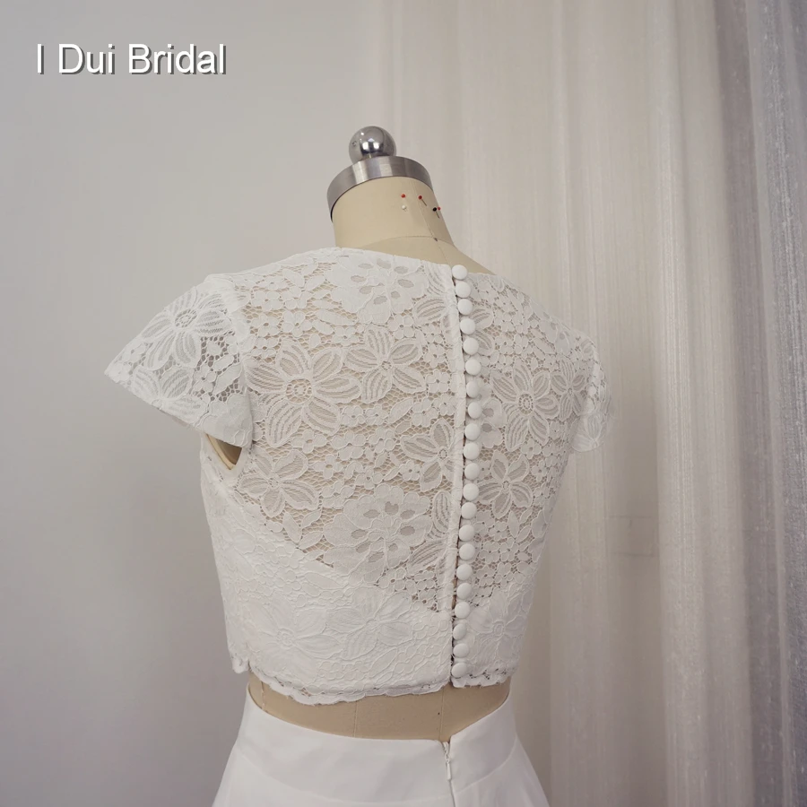 Кружевной топ из двух частей с коротким рукавом свадебные платья реальное фото