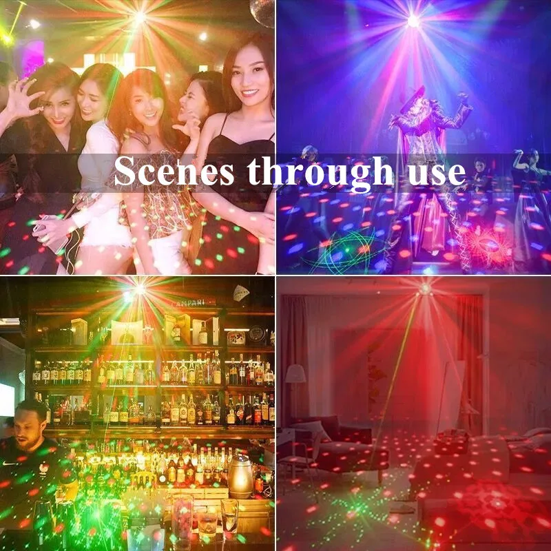 Dj Disco вечерние светильник s RGB светильник ing магический шар движущаяся головка кристаллический лазерный сценический светильник Dmx Голосовая дистанционная лампа USB Lumiere KTV
