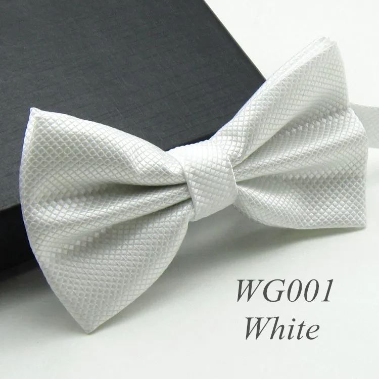 WG001 White Галстук бабочка на застежке. Большой выбор расцветок - Цвет: WG001 White