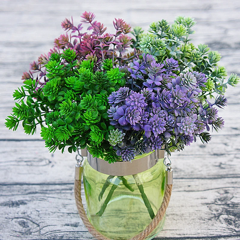 7 вилок 28 головок ветки суккуленты искусственные осенние листья цветы сделай сам