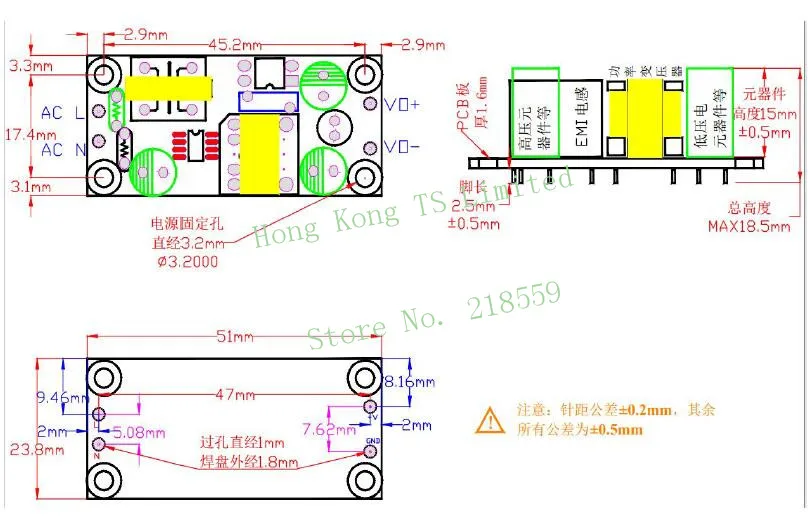 SM-PLG06A AC-DC 220V до 3,3 V 5V 9V 12V 15V 24V изолированный выключатель Питание понижающий преобразователь понижающий модуль